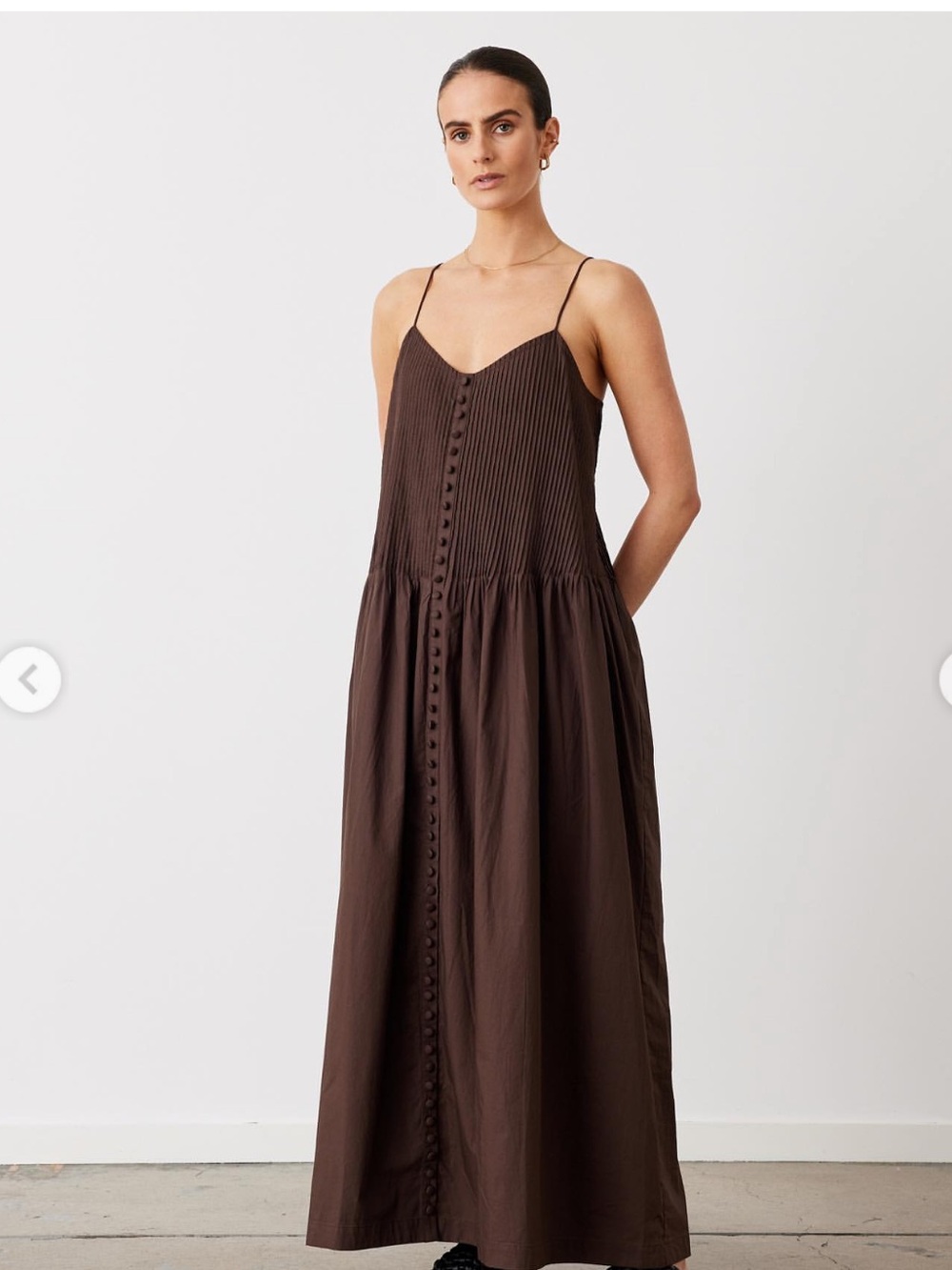 Joslin Lucia Pintucked Cotton-Poplin Maxi Dress - Picture 2 of 6